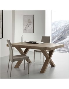 Tavolino rotondo 92 cm con piano effetto marmo antracite e gambe rovere  naturale - Aron